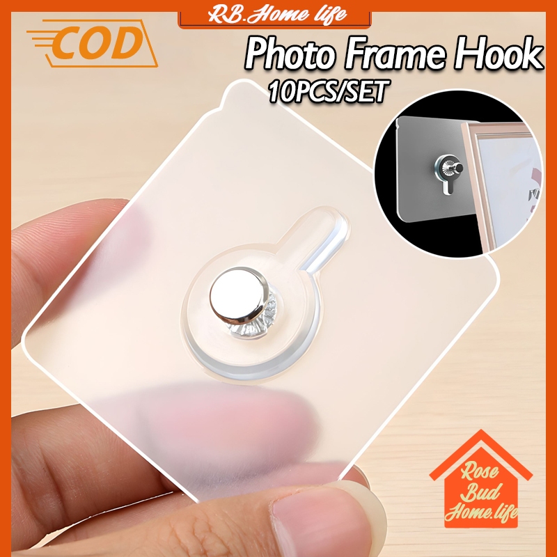 COD 1/5/10PCS Screw Hook self adhesive hook picture frame hook hook ...