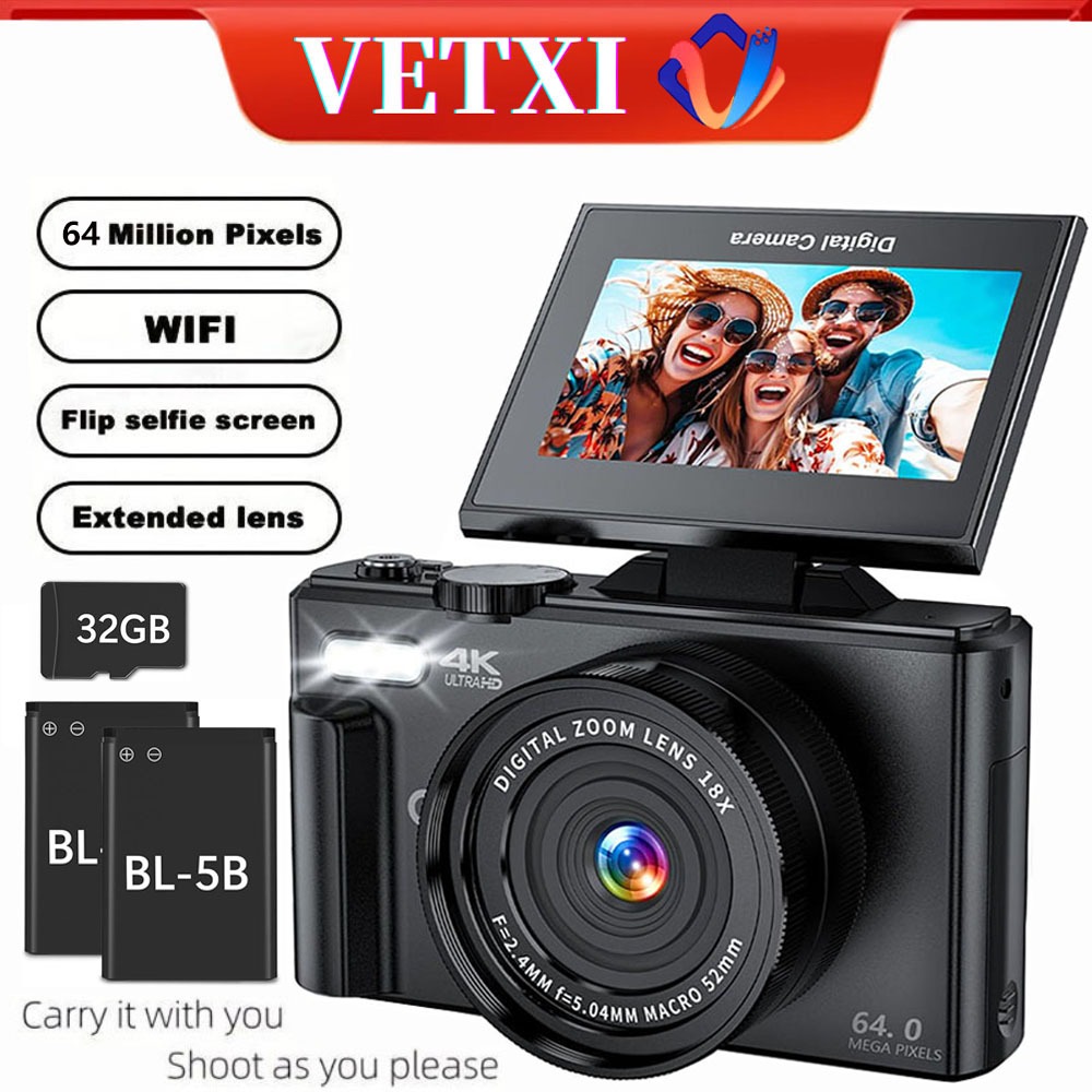 Vetek8 Digital camera 48 million high-definition pixel 16 times 4K ...
