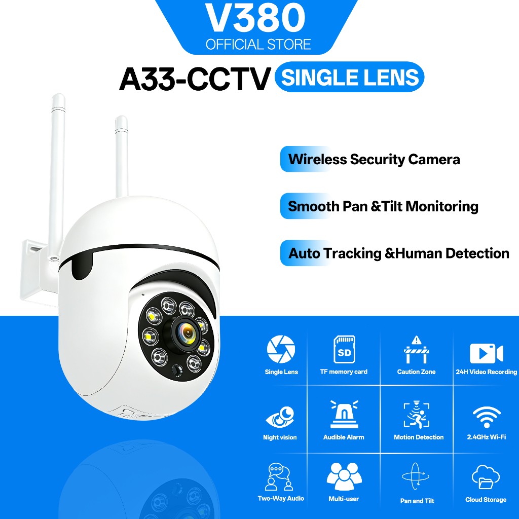 V380 Pro CCTV Camera 8MP WiFi IP Security Camera Two-Way Audio Night ...