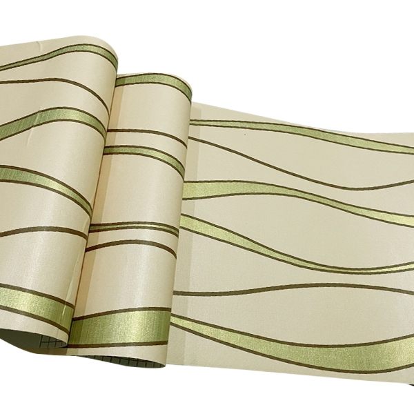 SQ elegant gold wavy lines design pvc wallpaper self-adhesive wall ...