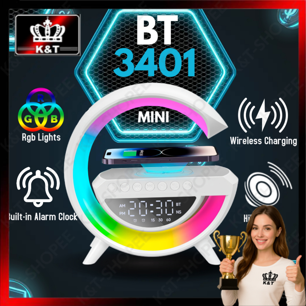 BT3401 Bluetooth Speaker Desk Lamp LED Atmosphere Night Light BT-2301 ...