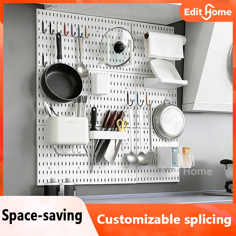 Adjustable Wall Dish Rack Pegboard Organizer Kit Space Saving Easy ...