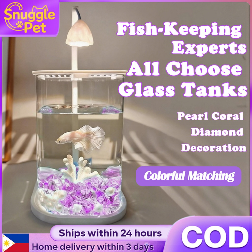 Transparent Fish Bowl Fish Tank Household Hydroponic Plant Ecological ...