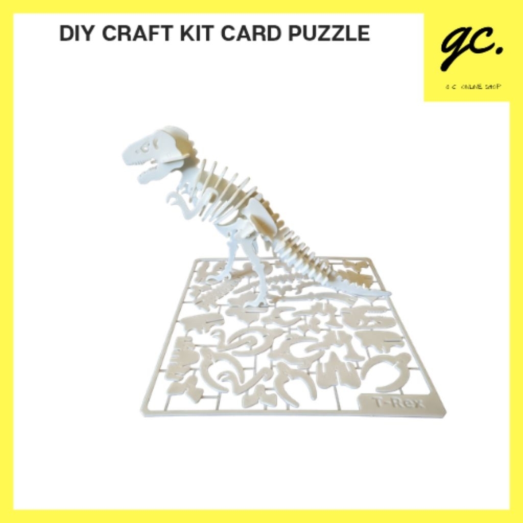 DIY 3D Dinosaur Puzzle Kit Card Educational Toys for Kids | Shopee ...