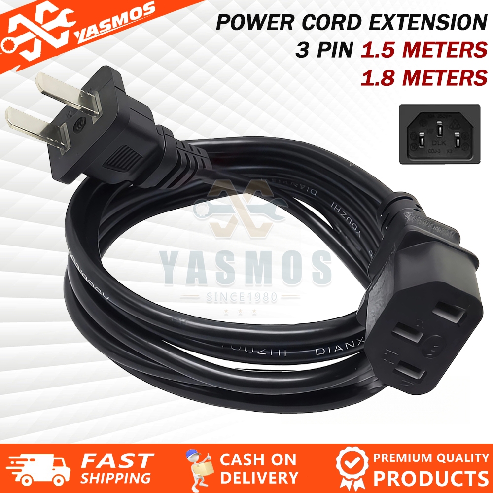 1pc Heavy Duty AC Power Cord for PC Computer | Shopee Philippines