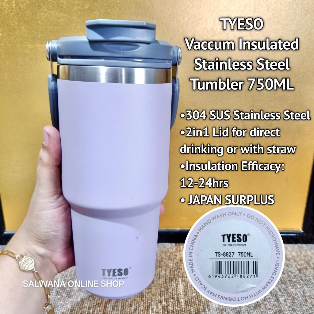 TYESO 304 SUS Stainless Steel Vacuum Insulated Leak-Proof Tumbler with ...