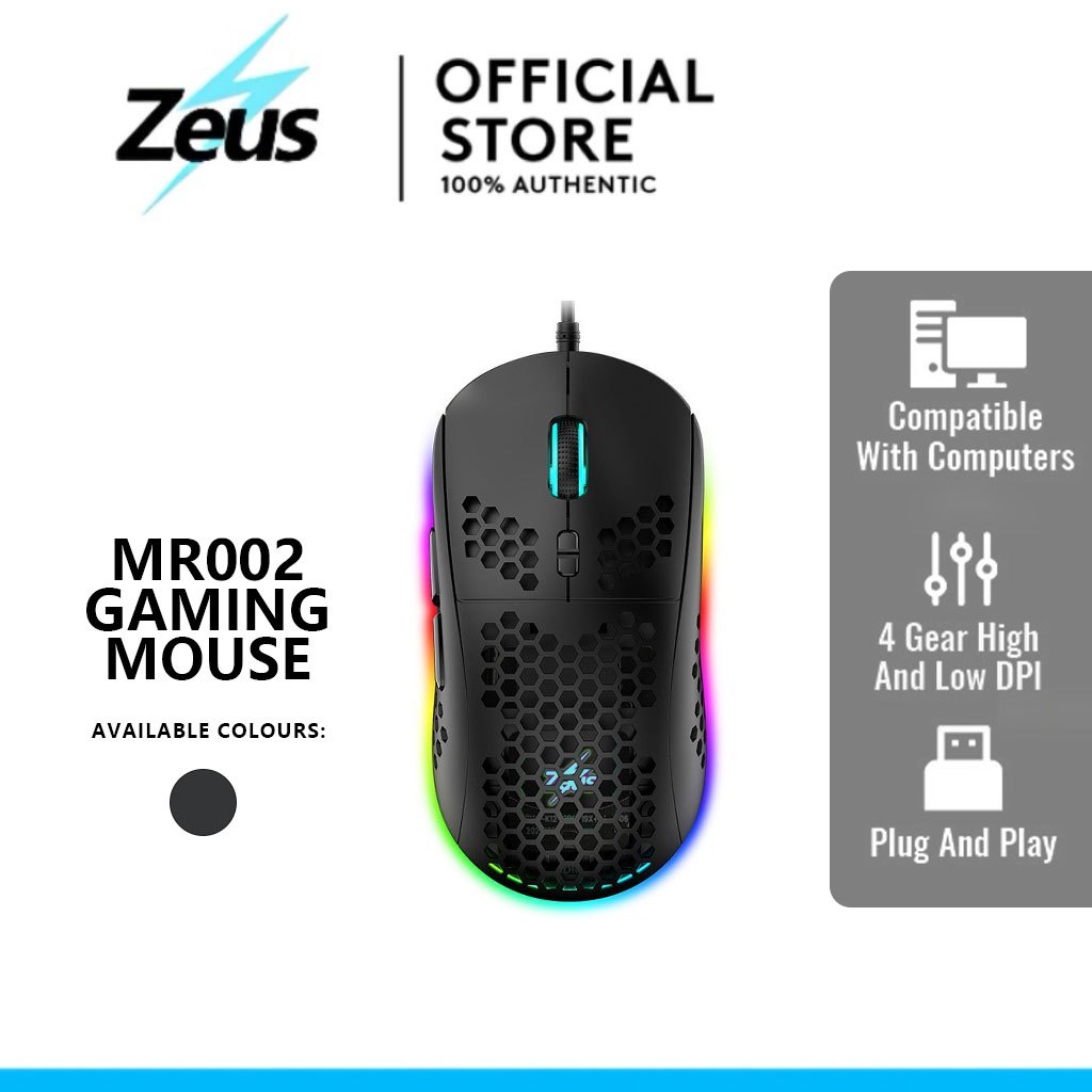 Zeus MR-002 7-button wired gaming mouse RGB backlit gaming hollow ...