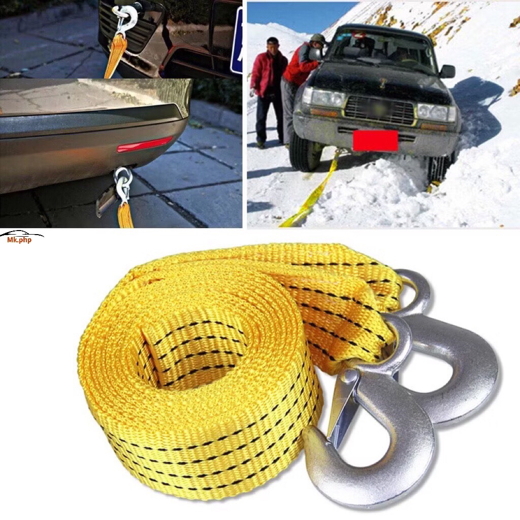3/4/5M Towing Rope Heavy Duty Car Tow Rope with Metal Safety Hooks for ...