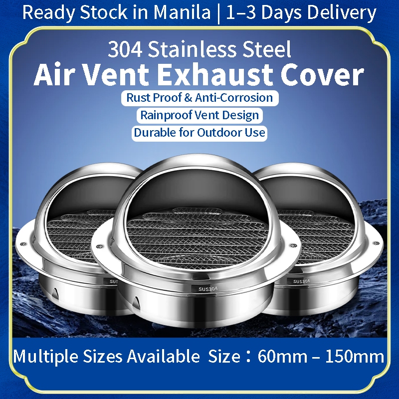 304 Stainless Steel Wall Air Vent Exhaust Cover | Rainproof Rustproof ...
