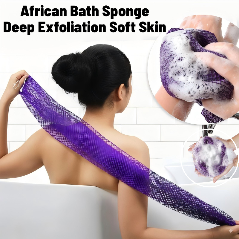 African Exfoliating Mesh Sponge Towel | Deep Cleansing Body Scrubber ...
