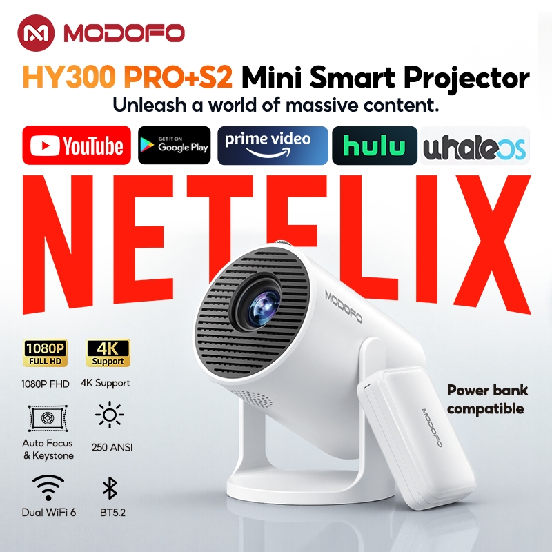 MODOFO HY300 Pro+S2 New 4K Mini Projector UltraHD Android13 Bluetooth ...