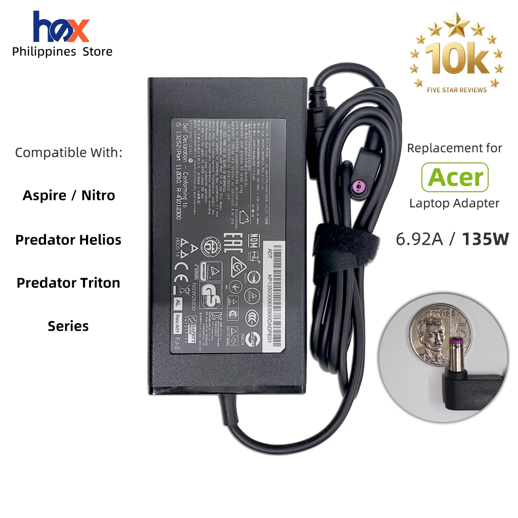 135W Laptop Charger Adapter For Acer Nitro 5 N20C2 N20C1 N18C4 AN515-44 ...