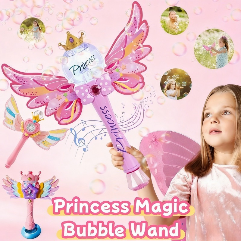 Princess Magic Bubble Wand Colorful Bubble Maker Toy Fairy Wand Bubble ...