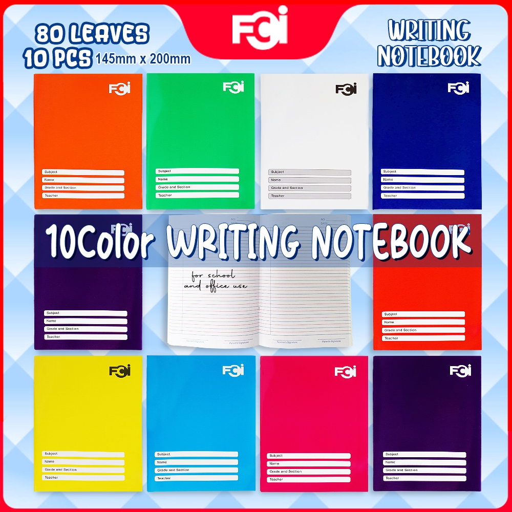 FCI Writing Notebook Neon 80's Assorted Colors, (10 pcs per ream ...