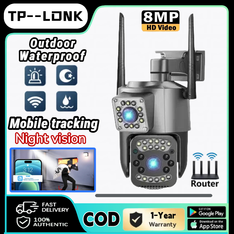 COD TP New CCTV Camera Dual Lens Outdoor Waterproof 360 Rotation HD ...