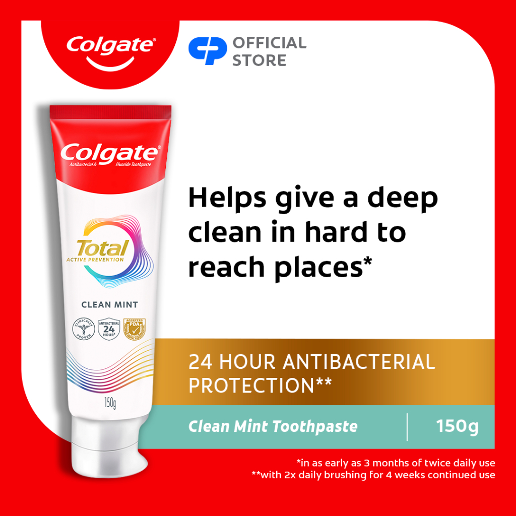 NEW Colgate Total Clean Mint Total Antibacterial Toothpaste, Helps Give ...