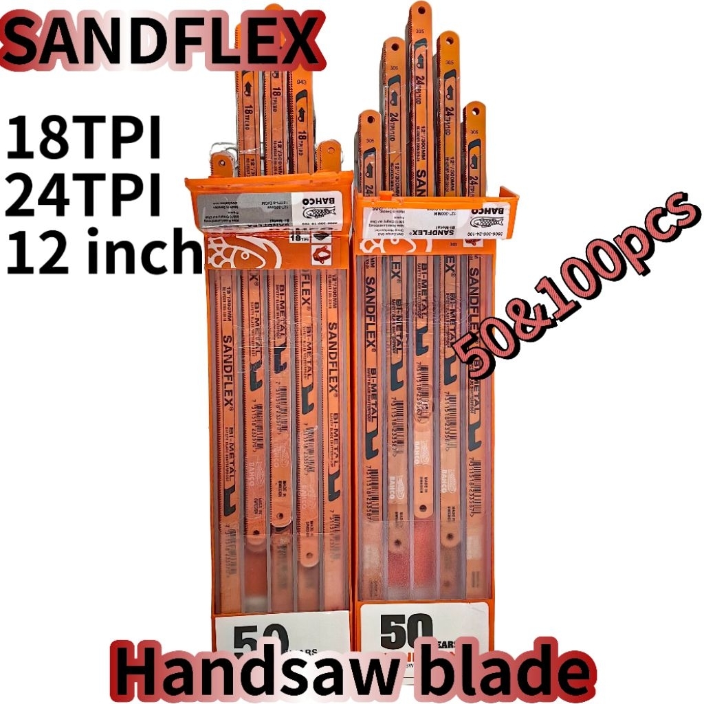50pcs/100pcs ,18T 24T 12inch Bahco sandflex Bi,-metal hand hacksaw ...