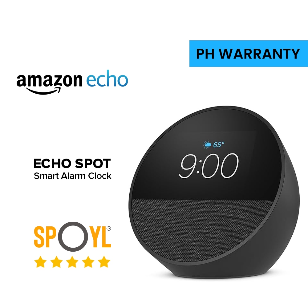 Amazon Echo Spot Smart Alarm Clock with Alexa and Vibrant Sound ...