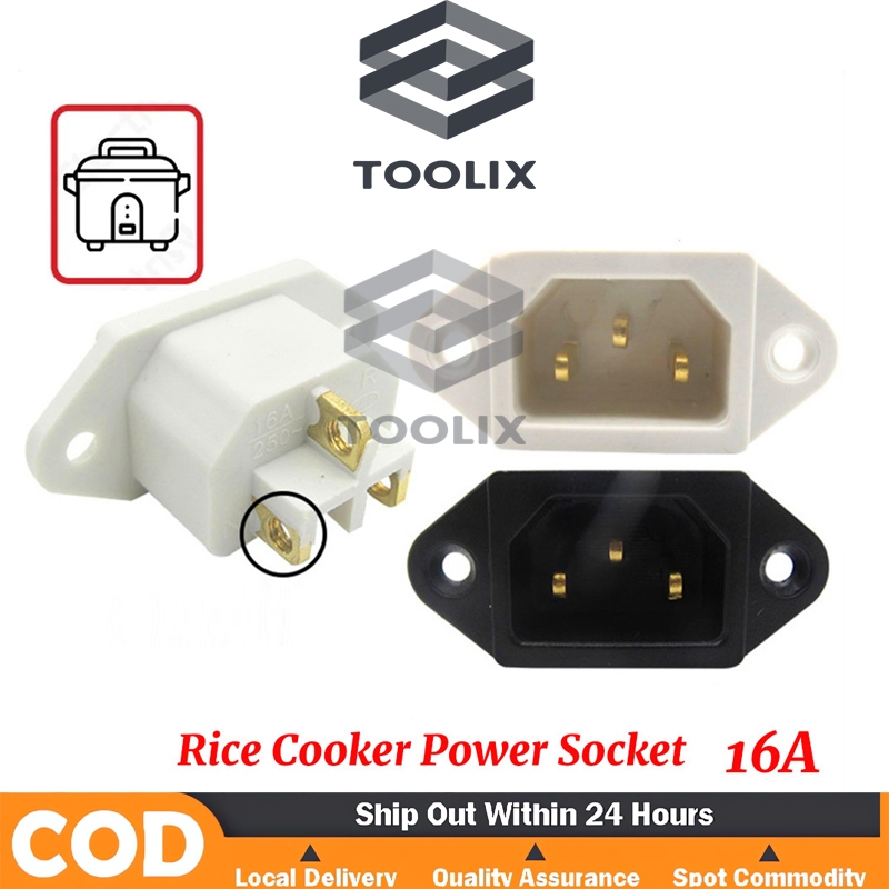 Universal Rice Cooker Parts AC Power Socket 3 Prong 16A Parts 3Pins ...