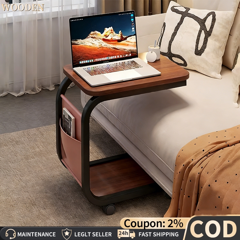 ⚡️COD⚡️Movable Sofa Side Table with Wheels Coffee Table Laptop Desk ...