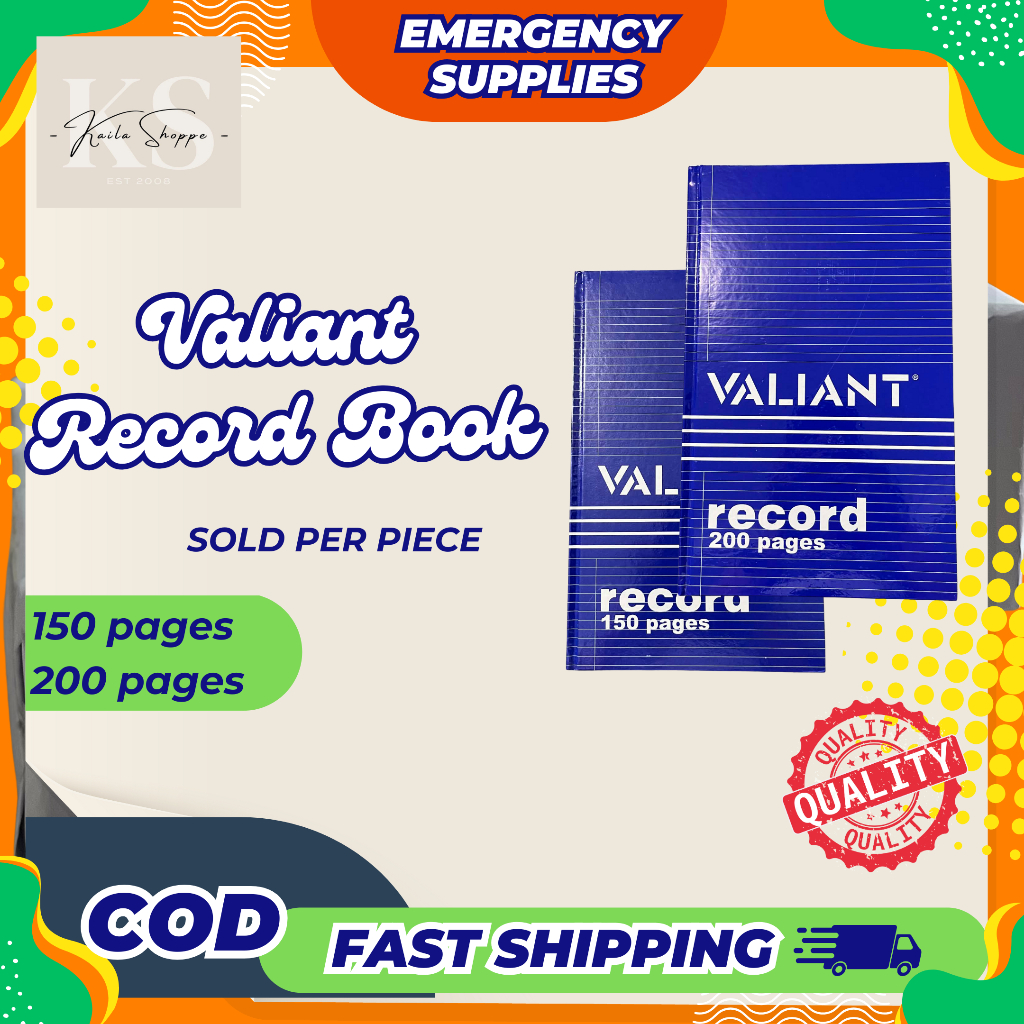 Valiant Record Book | 150 / 200/ 300/ 500 Regular and Junior Size ...