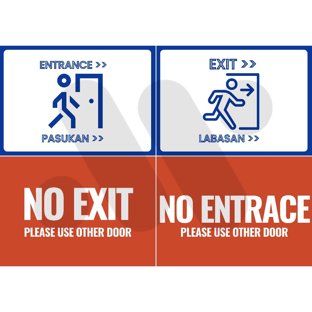 Entrance & Exit Signage A4 Landscape | Laminated Directional Business ...