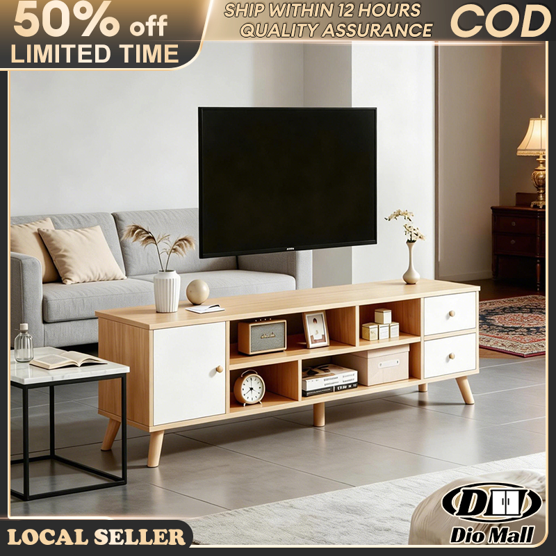 【Ship Today】Modern Wooden TV Rack With Drawer 120/140cm Floor-Standing ...