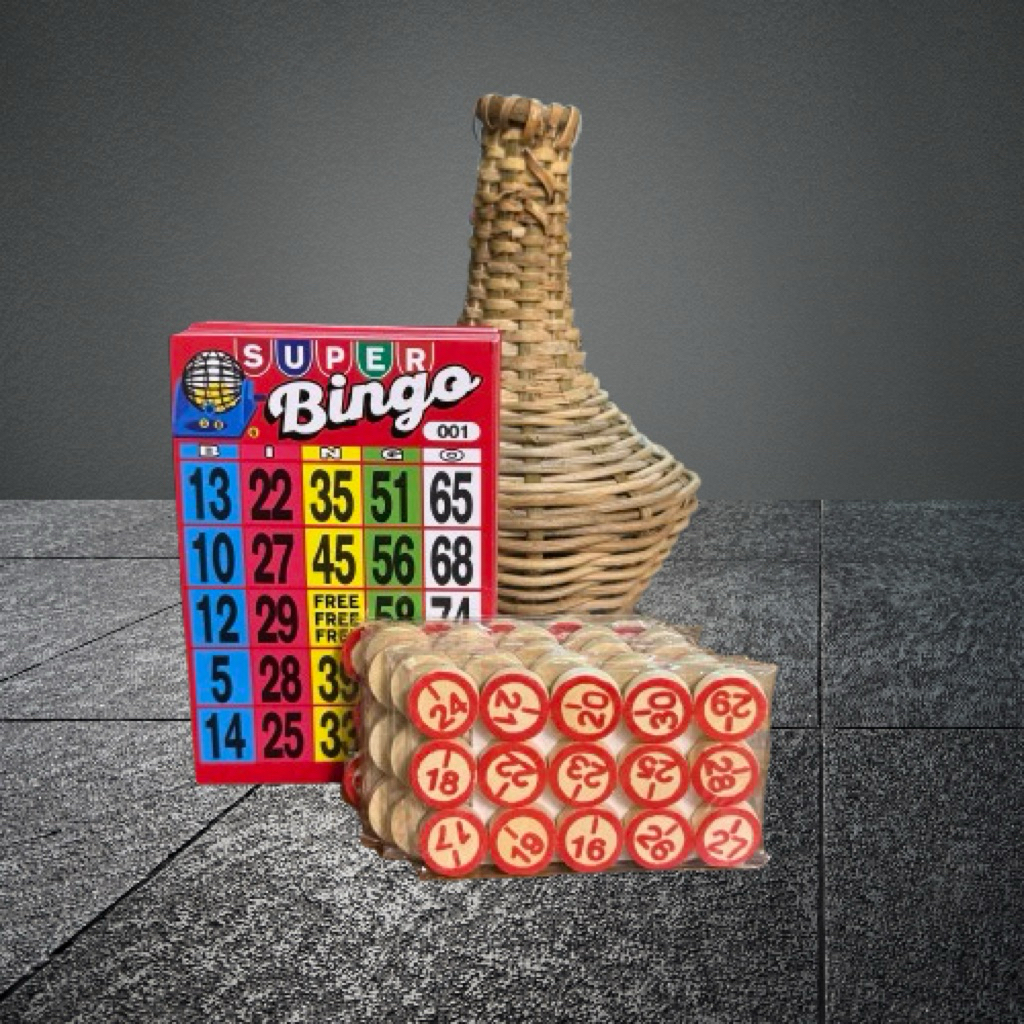 Bingo complete set 50s cards SUPER BINGO brand with wooden chips ...
