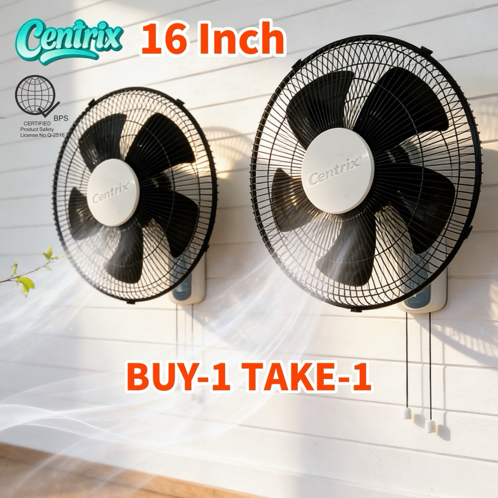 Centrix Buy-1 Take-1 Electric Wall Fan 5-Blade 16-Inches High Quality ...