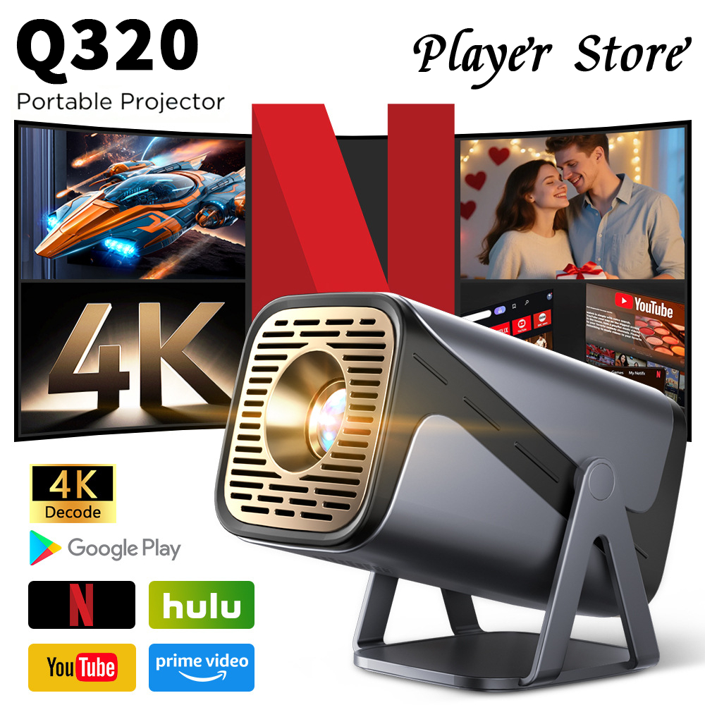 Q320 Projector Smart Projector Android 11.0 Wifi 6 5.0 Bluetooth 4K HD ...