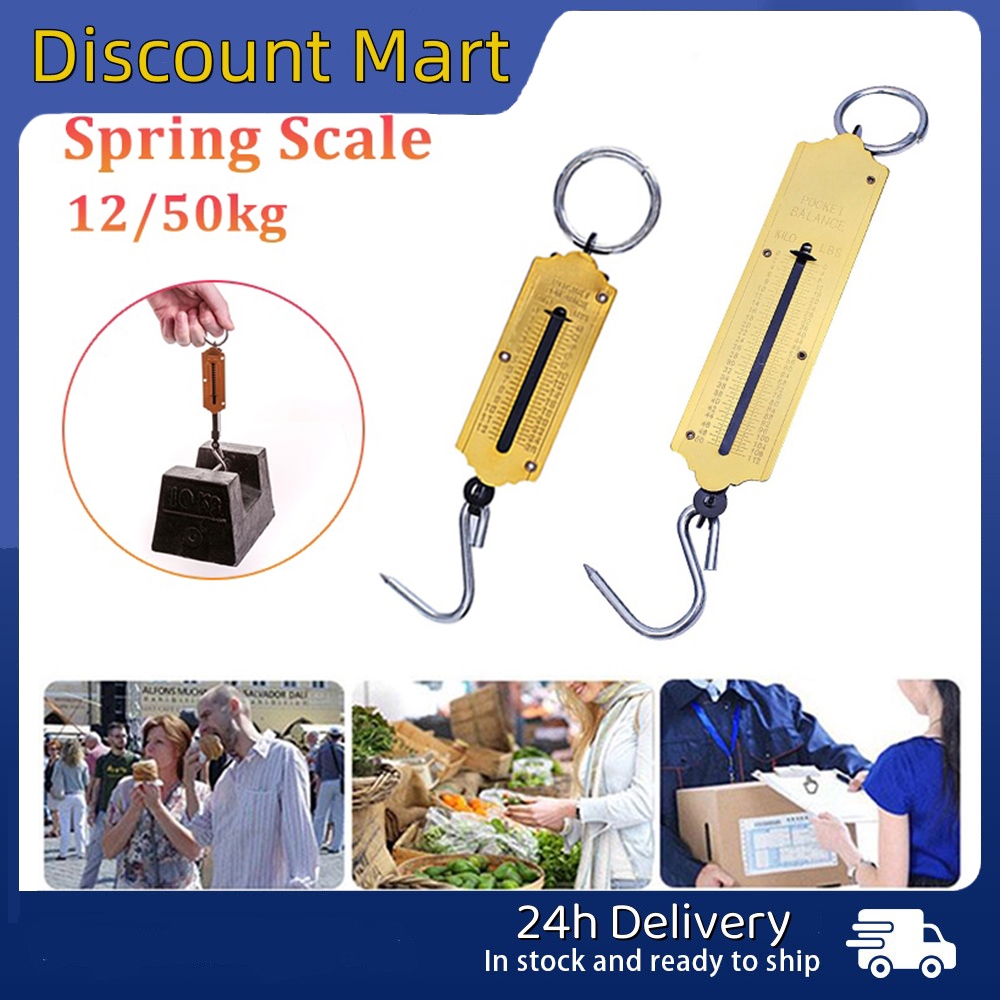 12/50kg Spring Scale Portable Hand-Held Spring Mechanical Scale Multi ...