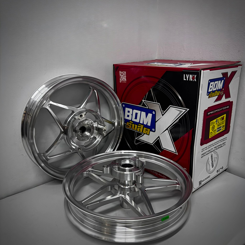 BOM RANGSIT CNC LYNX STAR MAGS 5 SPOKES NMAX OLD V1 SILVER 318 14s ...