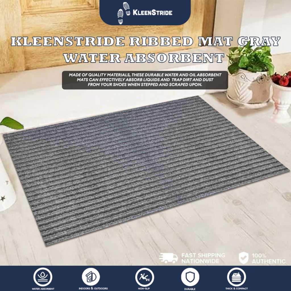 KleenStride Ribbed Mat Gray | Water Absorbent Non-Slip | Quality ...