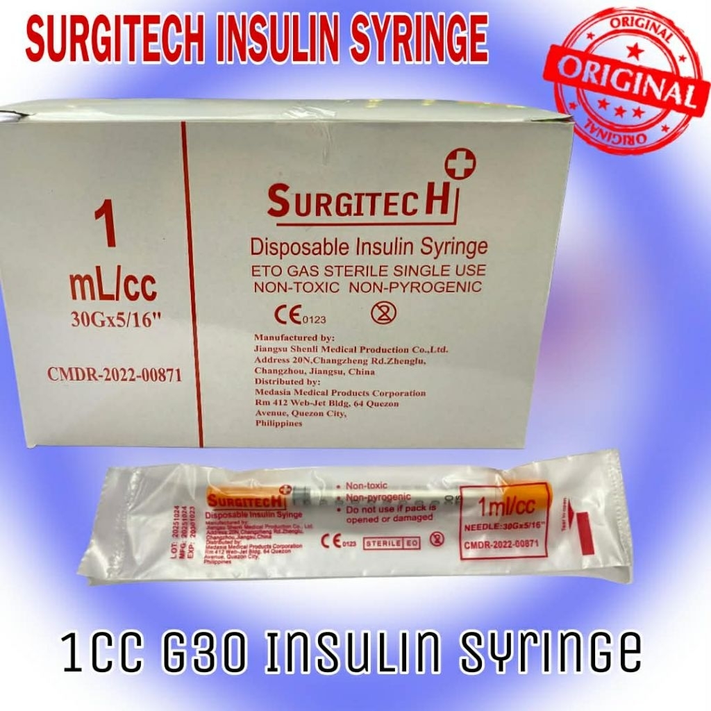 1cc G30 Insulin Syringe by Surgitech | Shopee Philippines
