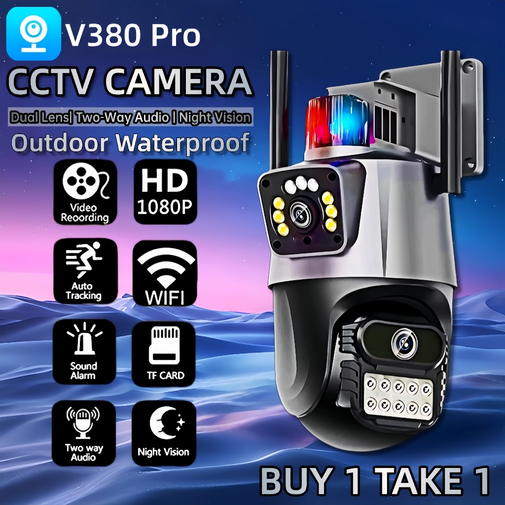 V380 Pro CCTV Camera Outdoor Waterproof 360 Dual Lens WIFI Wireless 4K ...