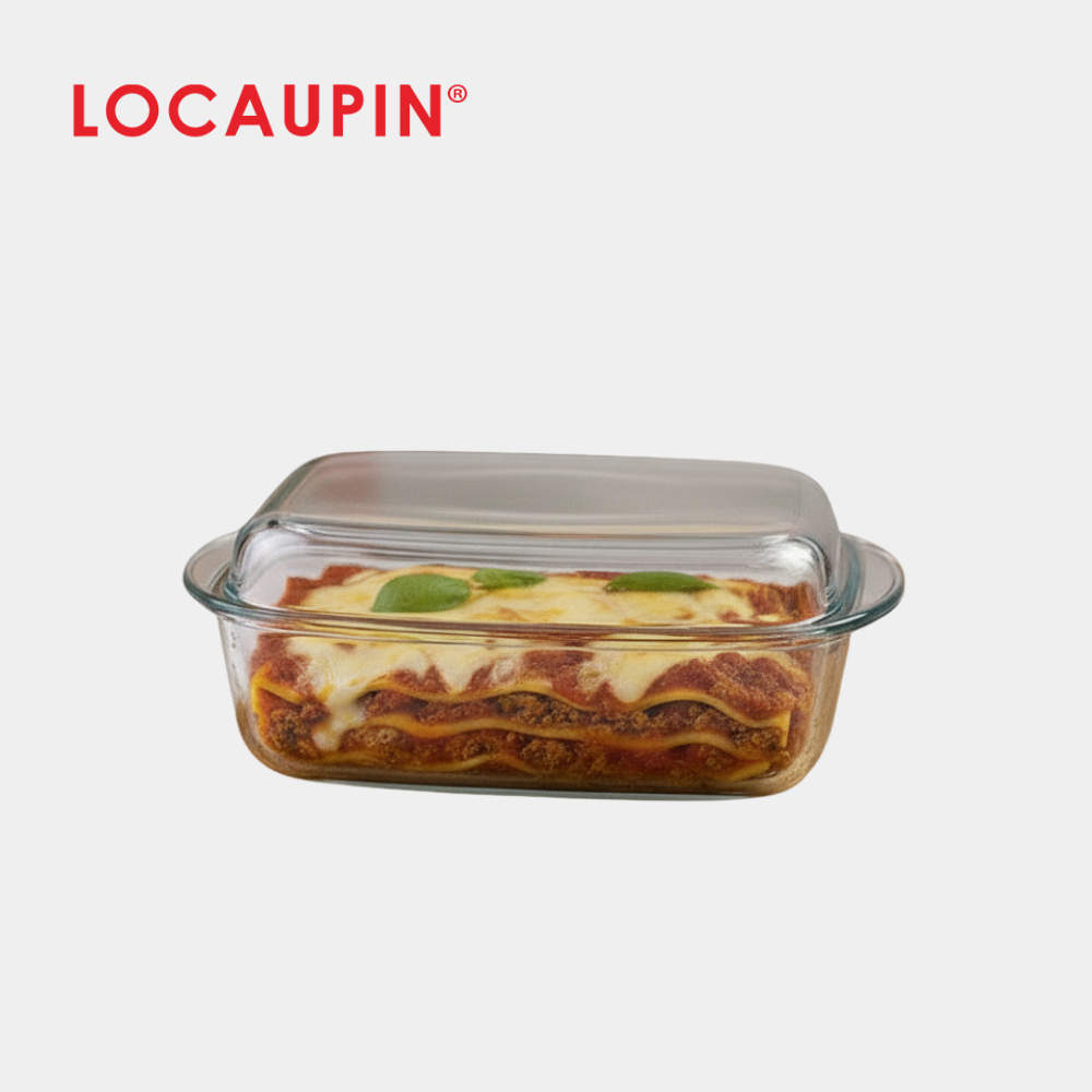 LOCAUPIN 4.5 Liters Rectangular Borosilicate Glass Bakeware with Glass ...