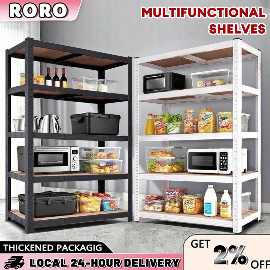 3/4/5/6 Layer Metal Adjustable Height Rack Heavy Duty Steel Shelf ...