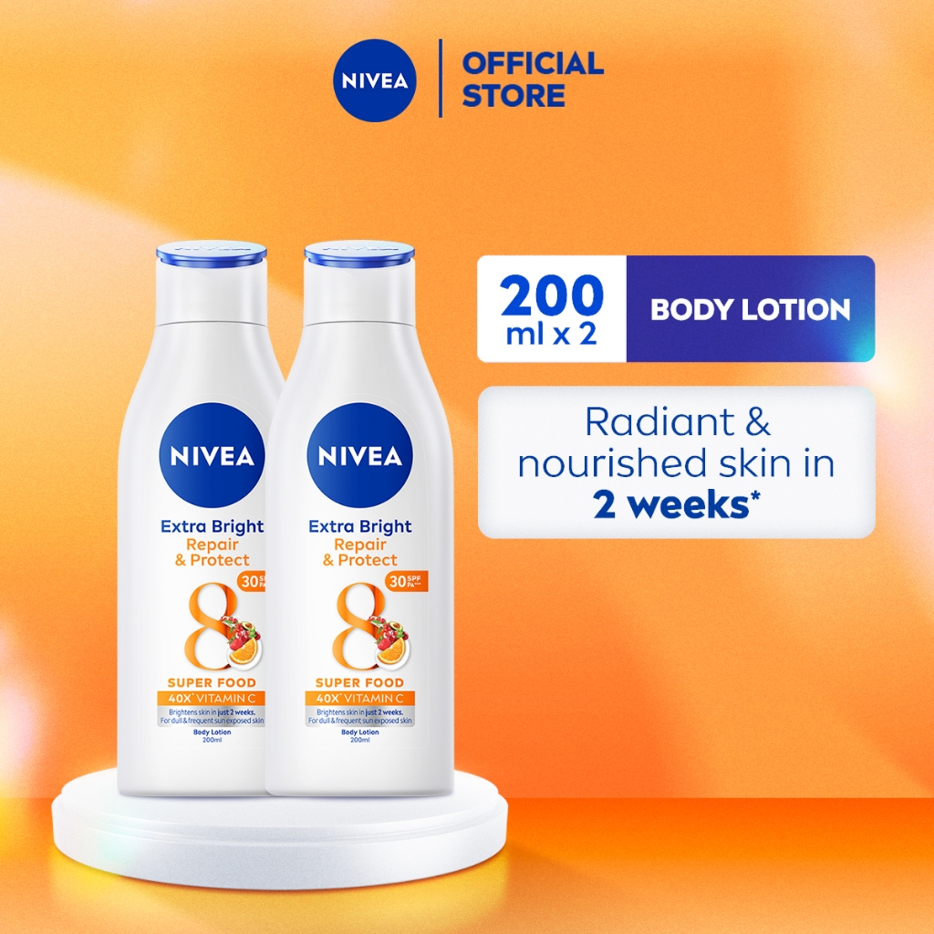 PACK OF 2 NIVEA Body Lotion Extra Bright Repair and Protect Lotion ...