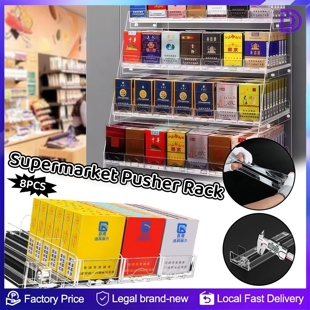 8PCS Supermarket Convenience Store Pusher Rack display rack wall ...