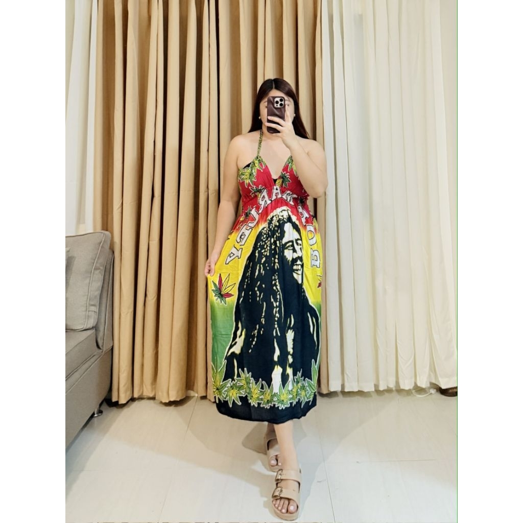 chinese dress ladies Jamaica Legend Bob Off Shoulder Maxi Dress The King of Reggae main image 1