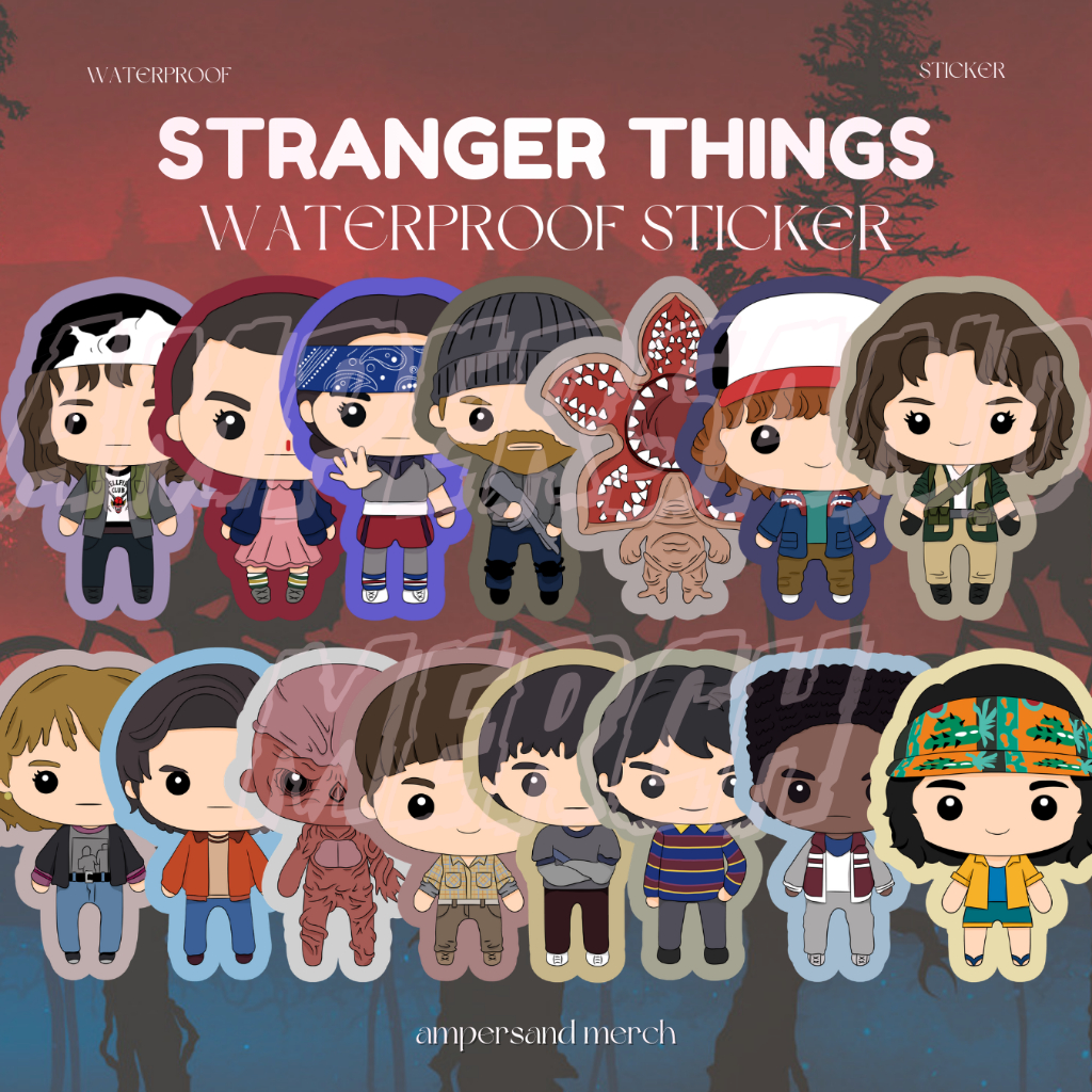&M Stranger Things Waterproof Vinyl Stickers | for laptop, tumbler ...