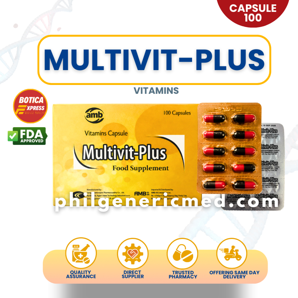 MULTIVIT-PLUS Vitamins Food Supplement (100 Capsule) | Shopee Philippines