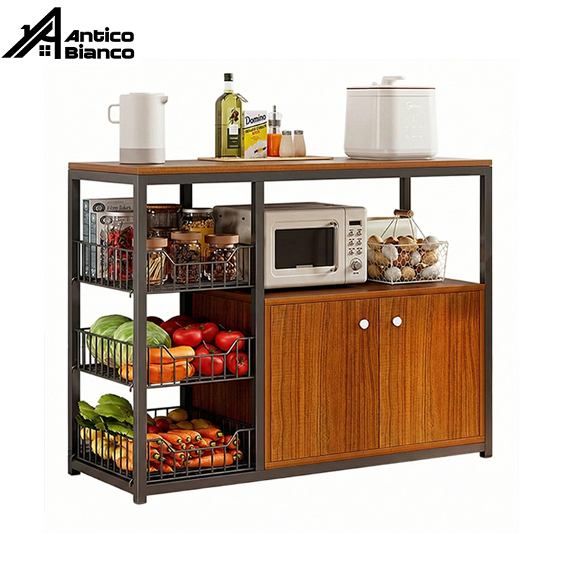 Kitchen cabinet floor multi-layer vegetable storage rack storage rack ...