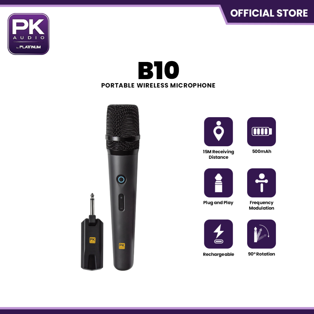 PK Audio B10 Portable Wireless Microphone | Shopee Philippines