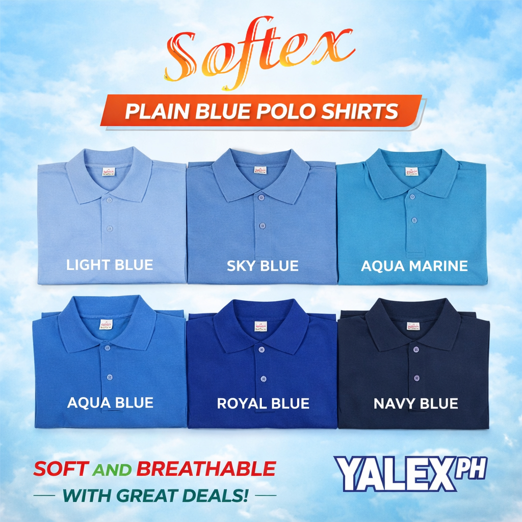 POLO SHIRT | SOFTEX SHADES OF BLUE UNISEX | COD | Shopee Philippines