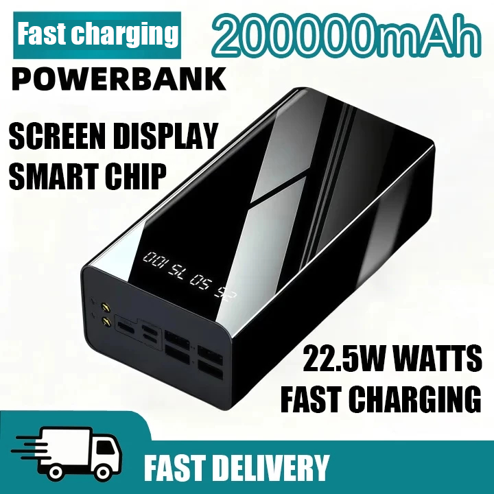 200000mAh Powerbank Large Capacity Battery Electronic Powerbank Screen ...