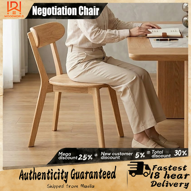 Solid Wood Chair Wooden Ergonomic Negotiation Chair With Backrest For ...