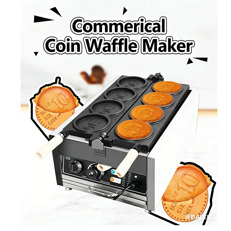 Gas/ Electric coin waffle maker cheese coin machine internet celebrity ...