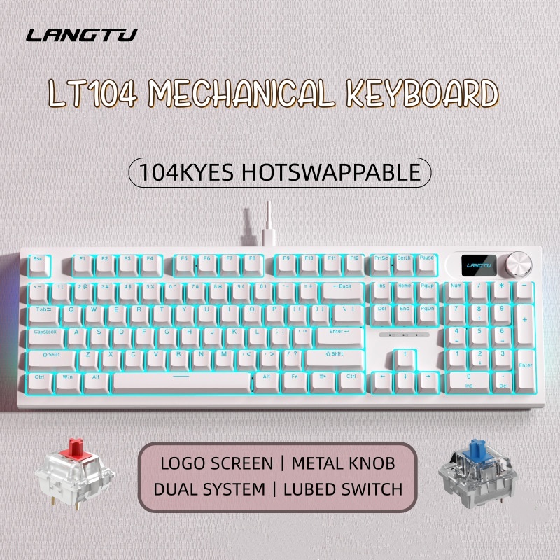 LANGTU LT104 Logo Screen 5Pin HotSwappable Knob volume control White ...