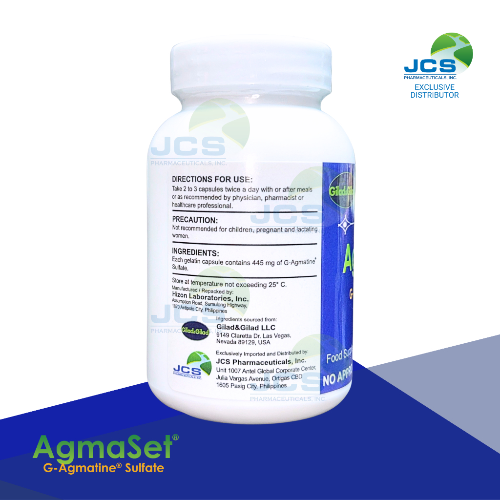 AgmaSet G-Agmatine Sulfate 120s x 3 Bottles | Shopee Philippines